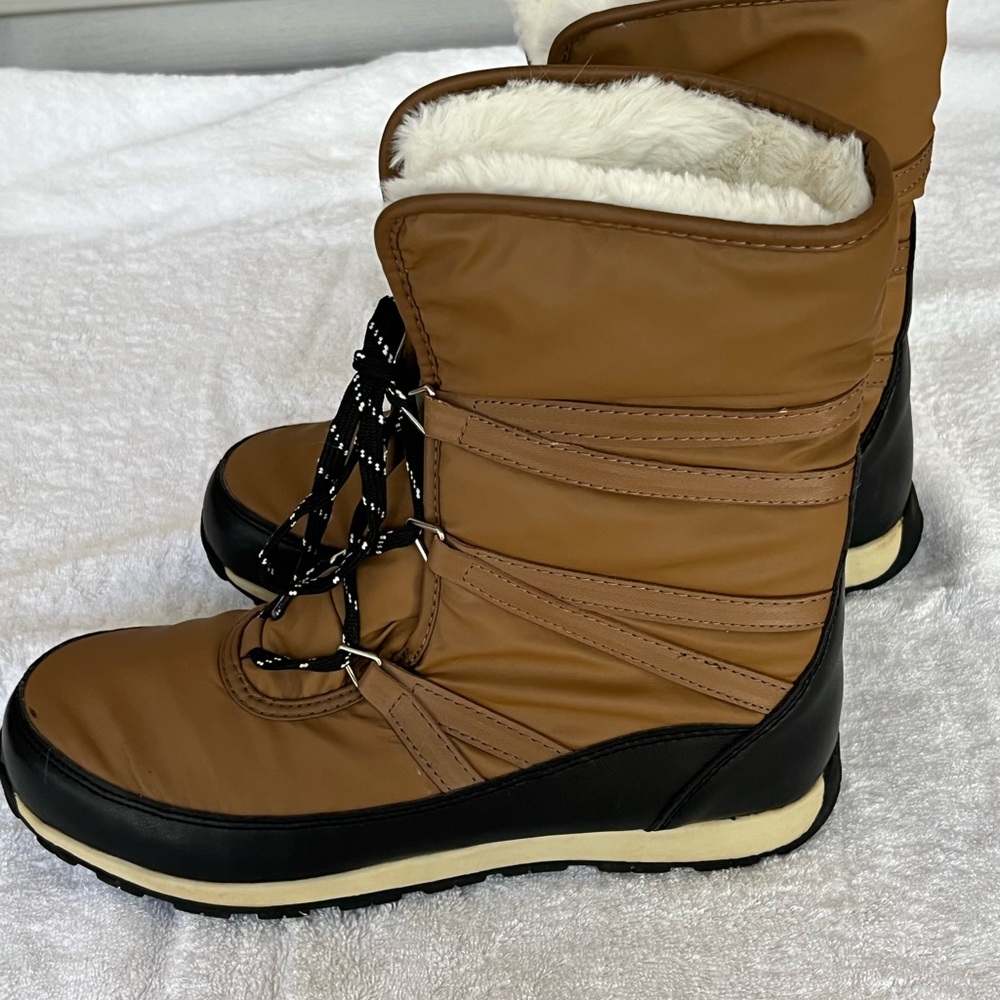 Cozy Brown Winter Boots with Faux Fur Lining